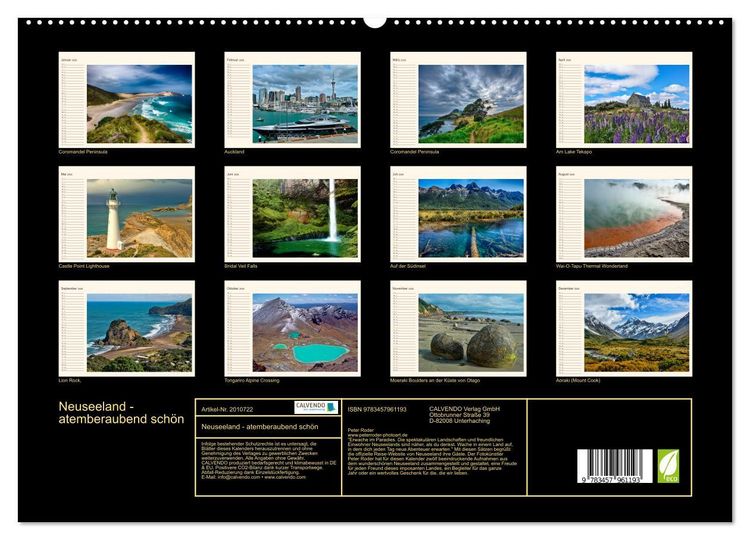Produktbild: Neuseeland - atemberaubend sch&ouml;n (hochwertiger Premium Wandkalender 2026 DIN A2 quer), Kunstdruck in Hochglanz