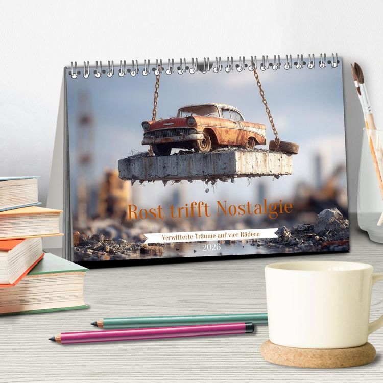 Produktbild: Rost trifft Nostalgie (Tischkalender 2026 DIN A5 quer), CALVENDO Monatskalender