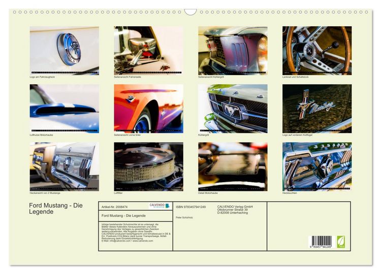 Produktbild: Ford Mustang - Die Legende (Wandkalender 2026 DIN A2 quer), CALVENDO Monatskalender