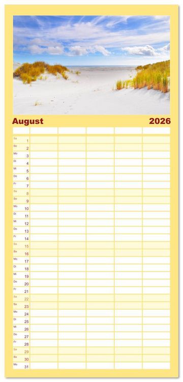 Produktbild: Familienplaner 2026 - Erlebe mit mir das Naturwunder Neuseeland die S&uuml;dinsel mit 5 Spalten (Wandkalender, 21 x 45 cm) CALVENDO