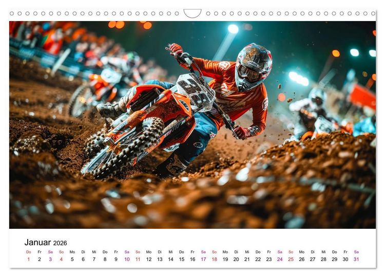Produktbild: Motocross Erlebnisse (Wandkalender 2026 DIN A3 quer), CALVENDO Monatskalender