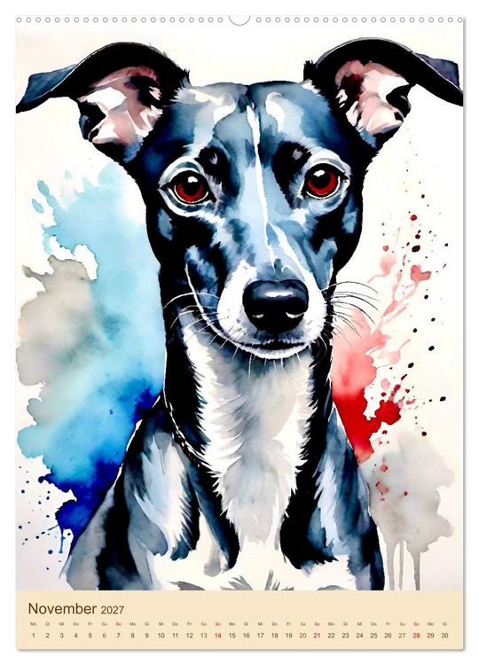 Produktbild: Der Whippet. Malerische Portr&auml;ts (hochwertiger Premium Wandkalender 2027 DIN A2 hoch), Kunstdruck in Hochglanz