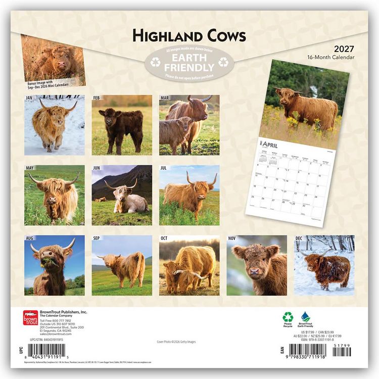 Produktbild: Highland Cows &ndash; Hochlandrinder 2027 &ndash; 16-Monatskalender