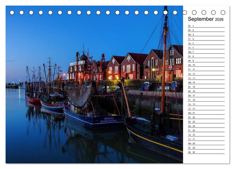 Produktbild: Neuharlingersiel - Ostfrieslands sch&ouml;nstes Hafenst&auml;dtchen (Tischkalender 2026 DIN A5 quer), CALVENDO Monatskalender