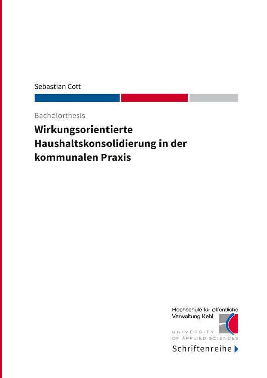 Produktbild: Wirkungsorientierte Haushaltskonsolidierung in der kommunalen Praxis