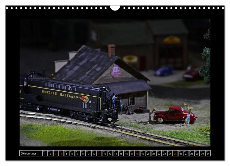 Produktbild: Amerikanische Modelleisenbahnen (Wandkalender 2026 DIN A3 quer), CALVENDO Monatskalender