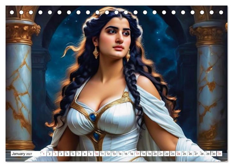 Produktbild: Dark Eyes and Deep Emotions, Adelina&rsquo;s Mysterious World (Desk Calendar 2027 DIN A5 landscape), CALVENDO 12 Month DeskCalendar