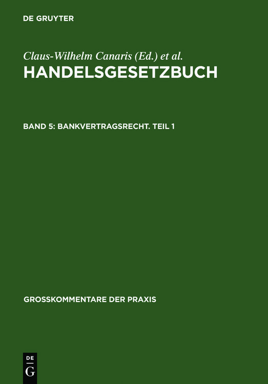 Produktbild: Handelsgesetzbuch / Bankvertragsrecht. Teil 1