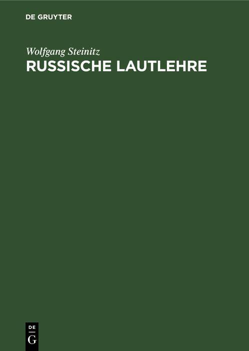 Produktbild: Russische Lautlehre