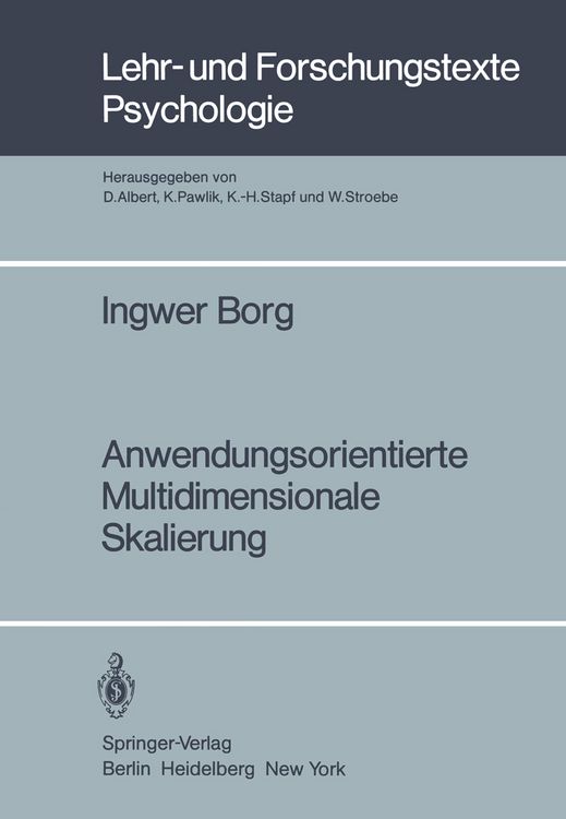 Produktbild: Anwendungsorientierte Multidimensionale Skalierung
