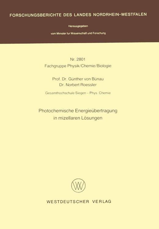 Produktbild: Photochemische Energieübertragung in mizellaren Lösungen