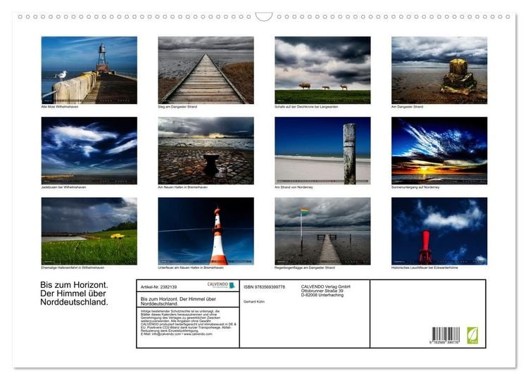 Produktbild: Bis zum Horizont. Der Himmel &uuml;ber Norddeutschland. (Wandkalender 2027 DIN A2 quer), CALVENDO Monatskalender