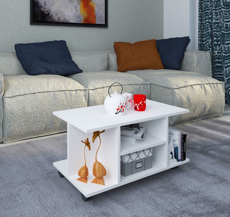 Produktbild: Holz Sofatisch Couchtisch Rollen Findula