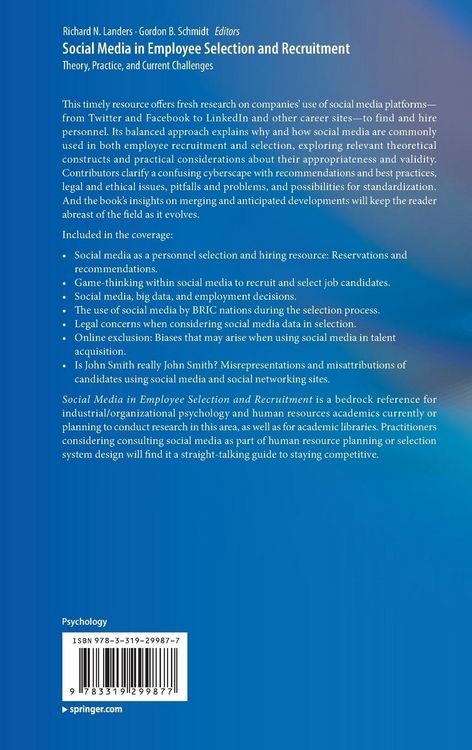 Produktbild: Social Media in Employee Selection and Recruitment