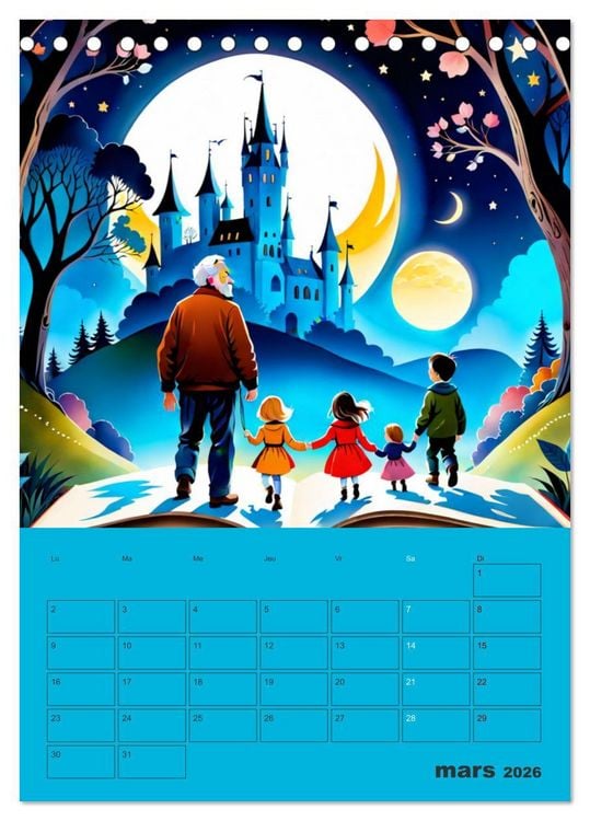 Produktbild: Les fables illustr&eacute;es (Calendrier de bureau 2026 DIN A5 horizontal), CALVENDO calendrier mensuel