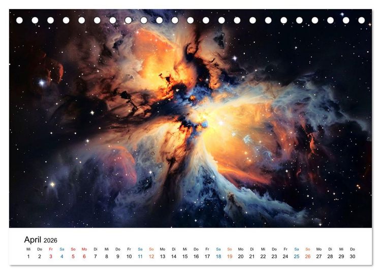 Produktbild: Strahlende Sternennebel (Tischkalender 2026 DIN A5 quer), CALVENDO Monatskalender