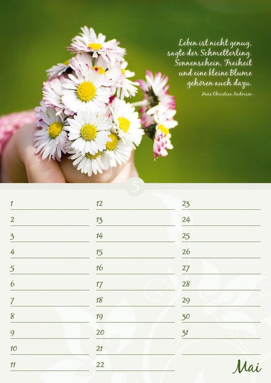 Produktbild: Geburtstagskalender Bl&uuml;tenpracht - immerw&auml;hrend - (21 x 30)