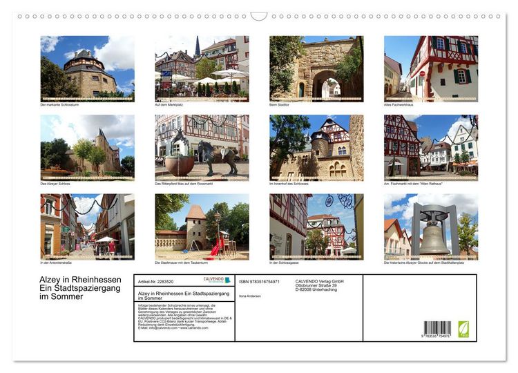 Produktbild: Alzey in Rheinhessen Ein Stadtspaziergang im Sommer (Wandkalender 2027 DIN A2 quer), CALVENDO Monatskalender