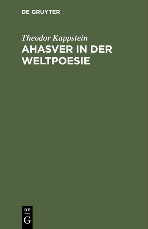Produktbild: Ahasver in der Weltpoesie