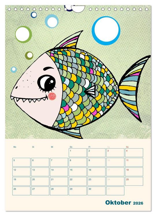 Produktbild: Kindliche Motive von Little Miss Arty - Illustrationen! (Wandkalender 2026 DIN A4 hoch), CALVENDO Monatskalender