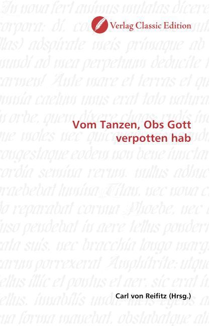 Produktbild: Vom Tanzen, Obs Gott verpotten hab