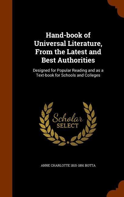 Produktbild: Hand-book of Universal Literature, From the Latest and Best Authorities