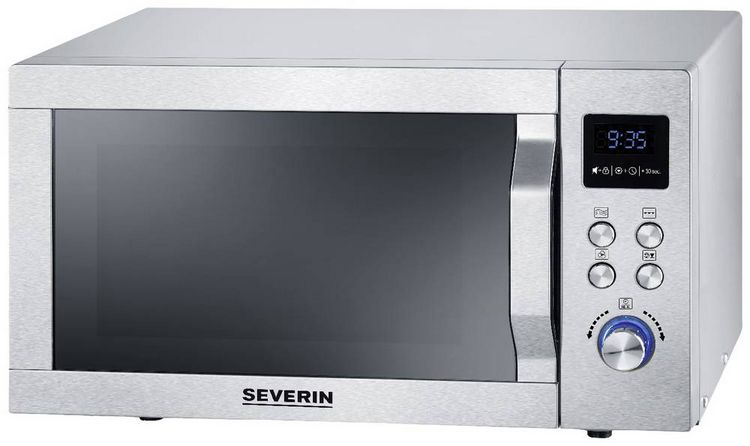 Produktbild: Severin MW 7774 Mikrowelle Edelstahl (geb&uuml;rstet), Silber 900 W Grillfunktion, mit Pizzafunktion, Hei&szlig;luft-Funktion
