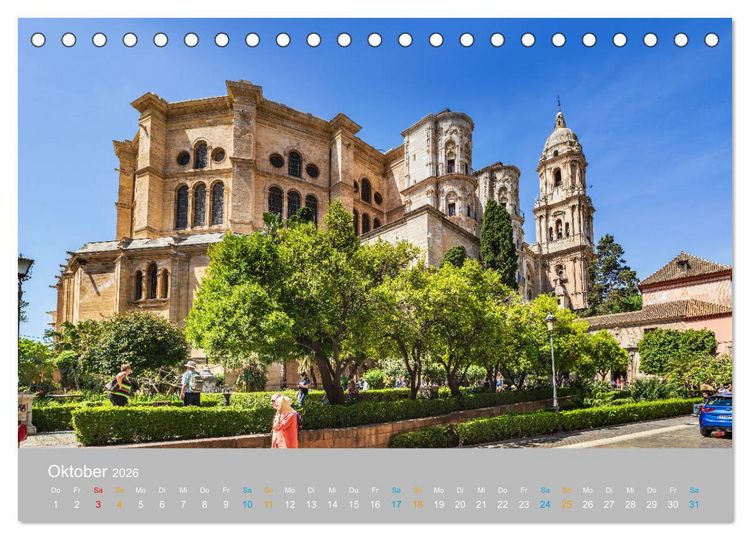 Produktbild: Malaga - andalusische Mittelmeerk&uuml;ste (Tischkalender 2026 DIN A5 quer), CALVENDO Monatskalender