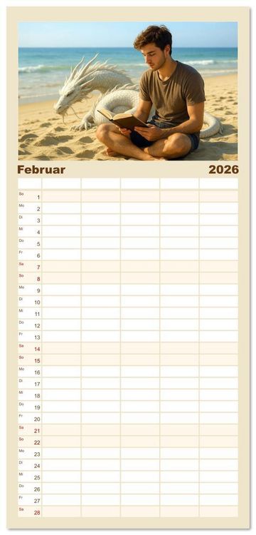 Produktbild: Familienplaner 2026 - Lesen ist eine Reise durch Zeit und Raum mit 5 Spalten (Wandkalender, 21 x 45 cm) CALVENDO