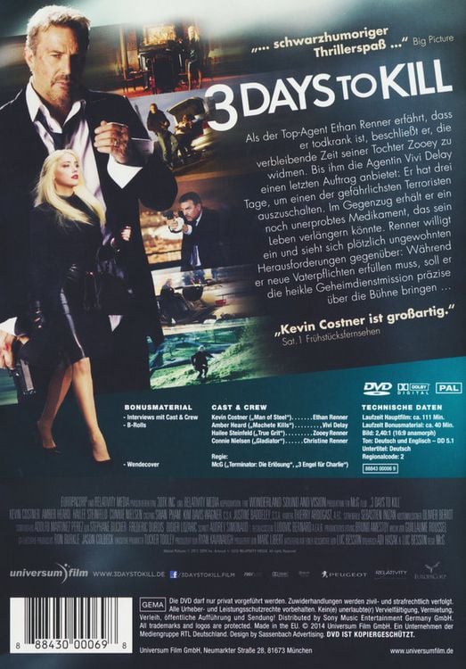 Produktbild: 3 Days to Kill