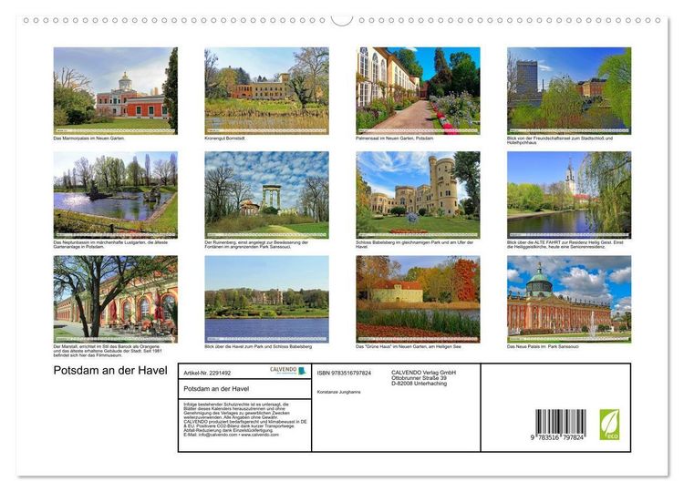 Produktbild: Potsdam an der Havel (hochwertiger Premium Wandkalender 2027 DIN A2 quer), Kunstdruck in Hochglanz