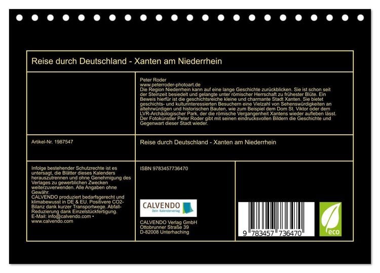 Produktbild: Reise durch Deutschland - Xanten am Niederrhein (Tischkalender 2026 DIN A5 quer), CALVENDO Monatskalender