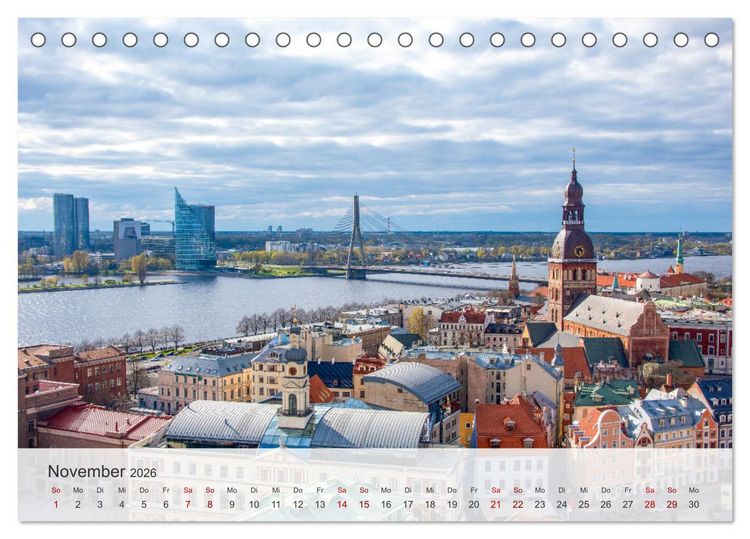 Produktbild: Riga - Paris des Ostens (Tischkalender 2026 DIN A5 quer), CALVENDO Monatskalender