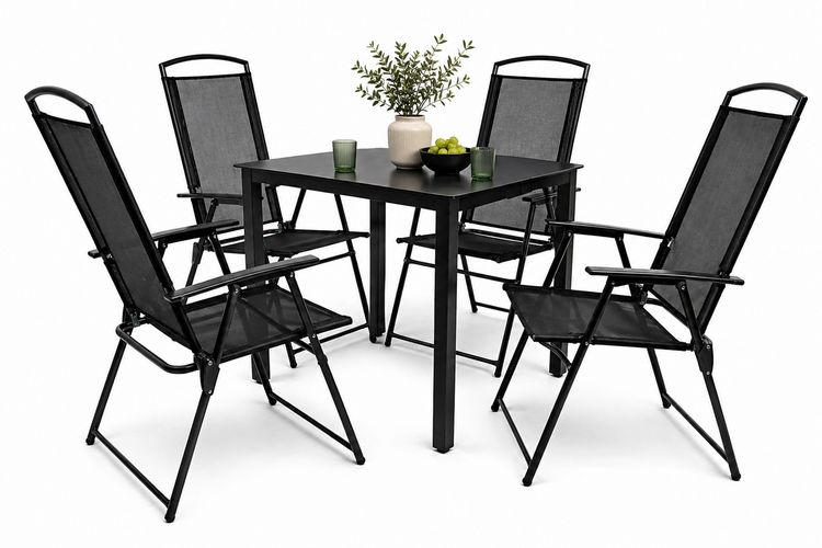Produktbild: 5-tlg Sitzgruppe Gartenm&ouml;bel Tisch St&uuml;hle Set 80S