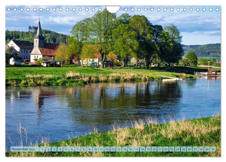 Produktbild: Die Obere Weser - Von Hannoversch M&uuml;nden bis Bad Karlshafen (Wandkalender 2026 DIN A4 quer), CALVENDO Monatskalender