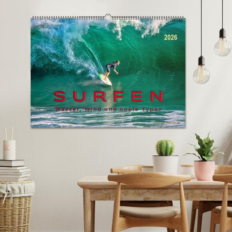 Produktbild: Surfen - Wasser, Wind und coole Typen (Wandkalender 2026 DIN A2 quer), CALVENDO Monatskalender