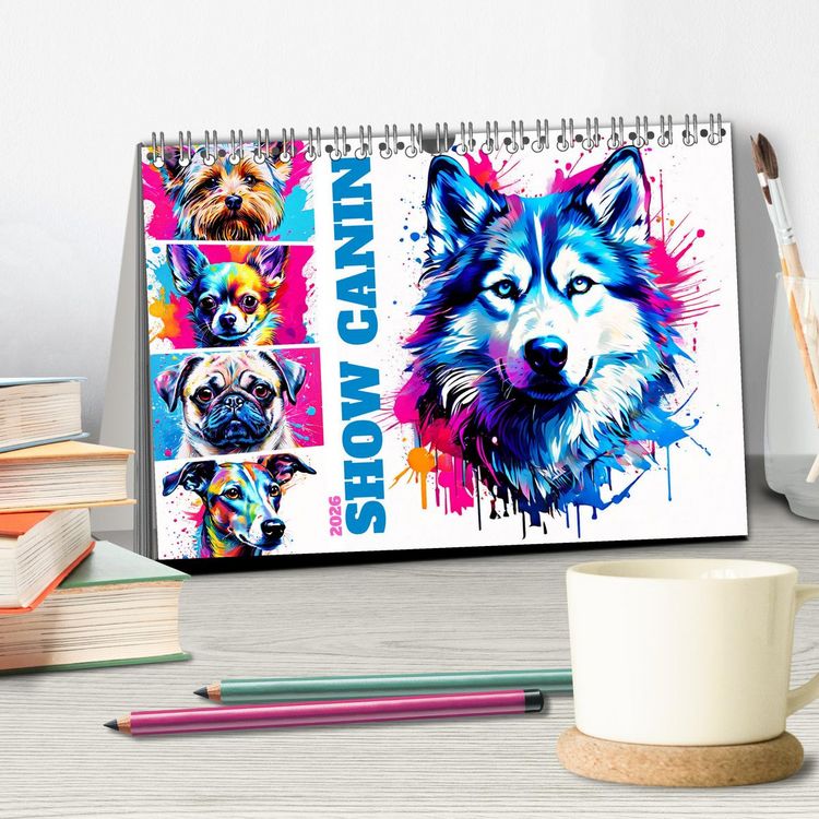 Produktbild: Show canin (Calendrier de bureau 2026 DIN A5 vertical), CALVENDO calendrier mensuel