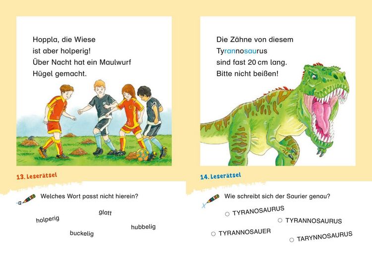 Produktbild: Duden Leseprofi &ndash; Coole Leser&auml;tsel zum Schulstart &ndash; Dinos und Fu&szlig;ball, 1. Klasse