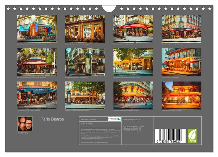Produktbild: Paris Bistros (Wandkalender 2026 DIN A4 quer), CALVENDO Monatskalender
