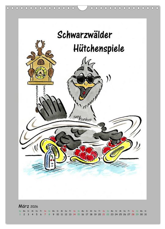 Produktbild: HarryKuckuck - Der Schwarzwald ruft (Wandkalender 2026 DIN A3 hoch), CALVENDO Monatskalender