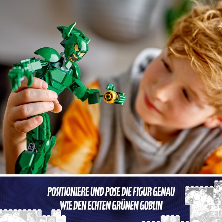 Produktbild: LEGO Marvel 76284 Green Goblin Baufigur, bewegliche Superschurken-Figur