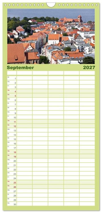 Produktbild: Familienplaner 2027 - Stralsund - Momente einer Reise mit 5 Spalten (Wandkalender, 21 x 45 cm) CALVENDO