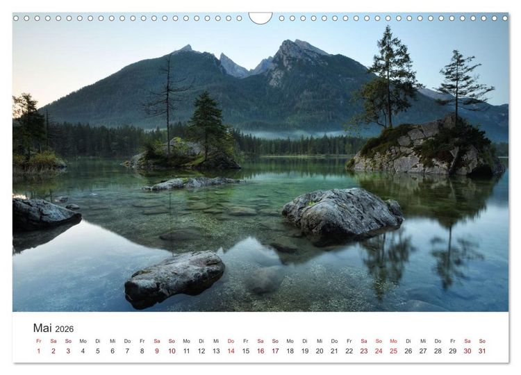 Produktbild: Magie der Bergseen &ndash; Spiegelungen im Licht der Berge (Wandkalender 2026 DIN A3 quer), CALVENDO Monatskalender
