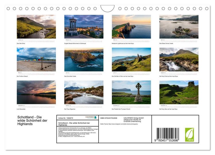 Produktbild: Schottland - Die wilde Sch&ouml;nheit der Highlands (Wandkalender 2026 DIN A4 quer), CALVENDO Monatskalender