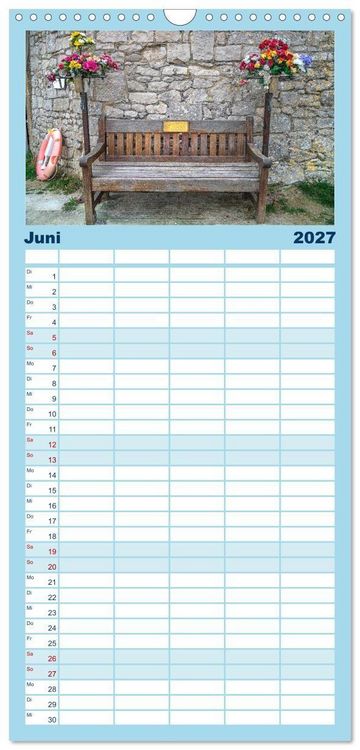 Produktbild: Familienplaner 2027 - Rundreise: Dorset in sieben Tagen mit 5 Spalten (Wandkalender, 21 x 45 cm) CALVENDO
