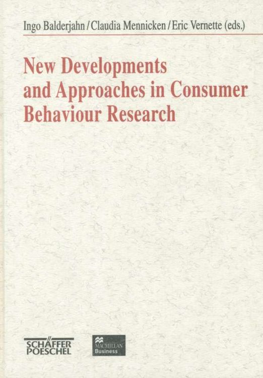 Produktbild: New Developments and Approaches in Consumer Behaviour Research