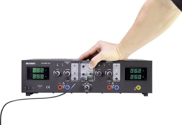 Produktbild: VOLTCRAFT VLP-2403 USB Labornetzger&auml;t, einstellbar 0 - 40 0.01 - 3 A 273 W OVP Anzahl Ausg&auml;nge 4 x