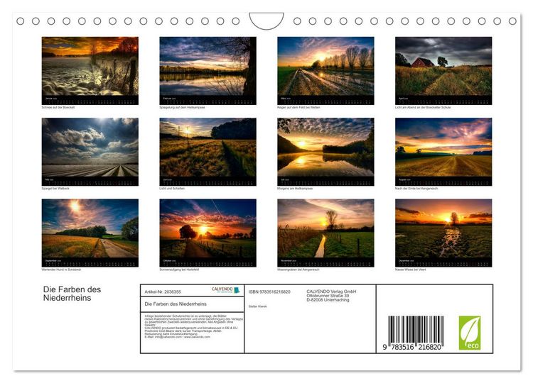 Produktbild: Die Farben des Niederrheins (Wandkalender 2026 DIN A4 quer), CALVENDO Monatskalender