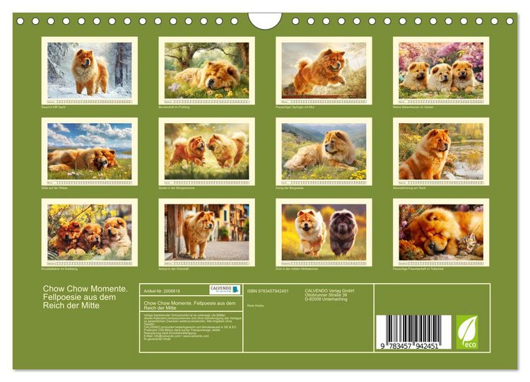 Produktbild: Chow Chow Momente. Fellpoesie aus dem Reich der Mitte (Wandkalender 2026 DIN A4 quer), CALVENDO Monatskalender