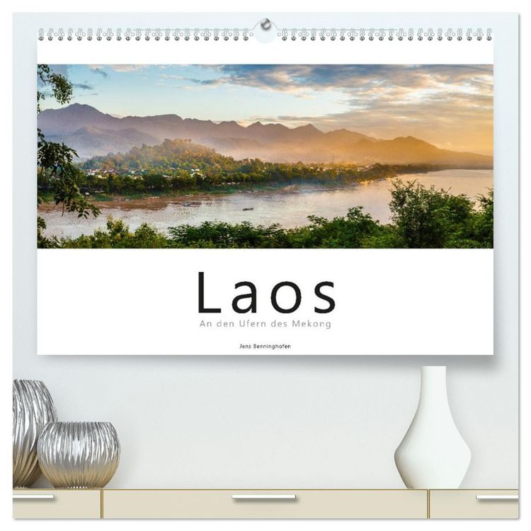 Produktbild: Laos - An den Ufern des Mekong (hochwertiger Premium Wandkalender 2026 DIN A2 quer), Kunstdruck in Hochglanz